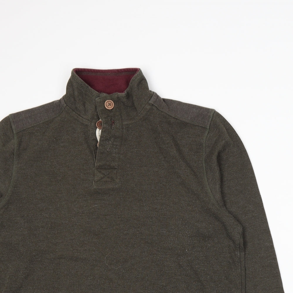 F&F Mens Green   Henley Jumper Size L
