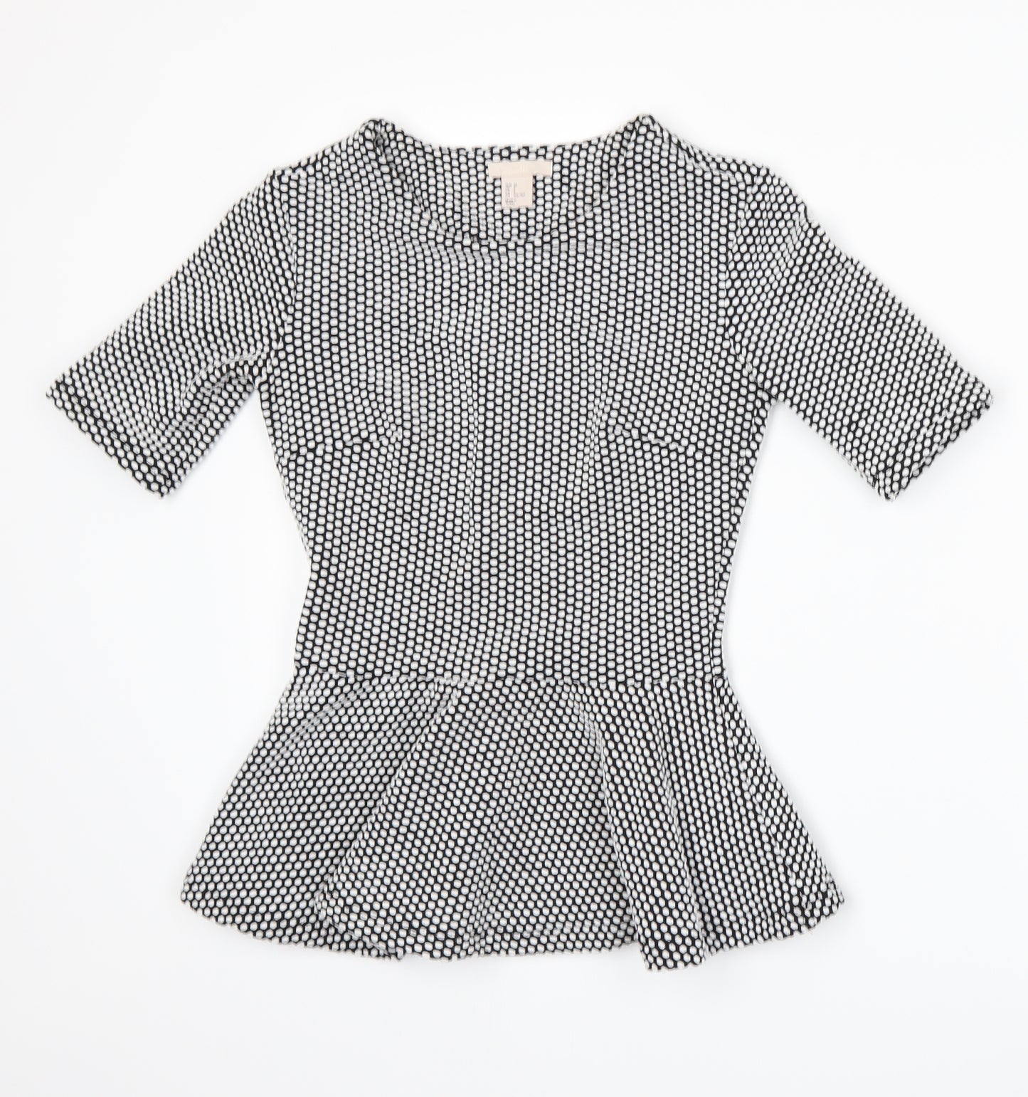 H&M Womens Black Polka Dot  Basic T-Shirt Size 6