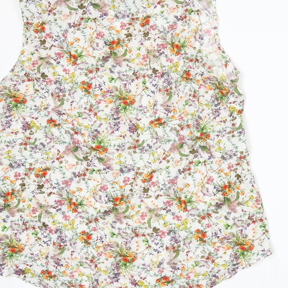 F&F Womens White Floral  Basic Blouse Size 18