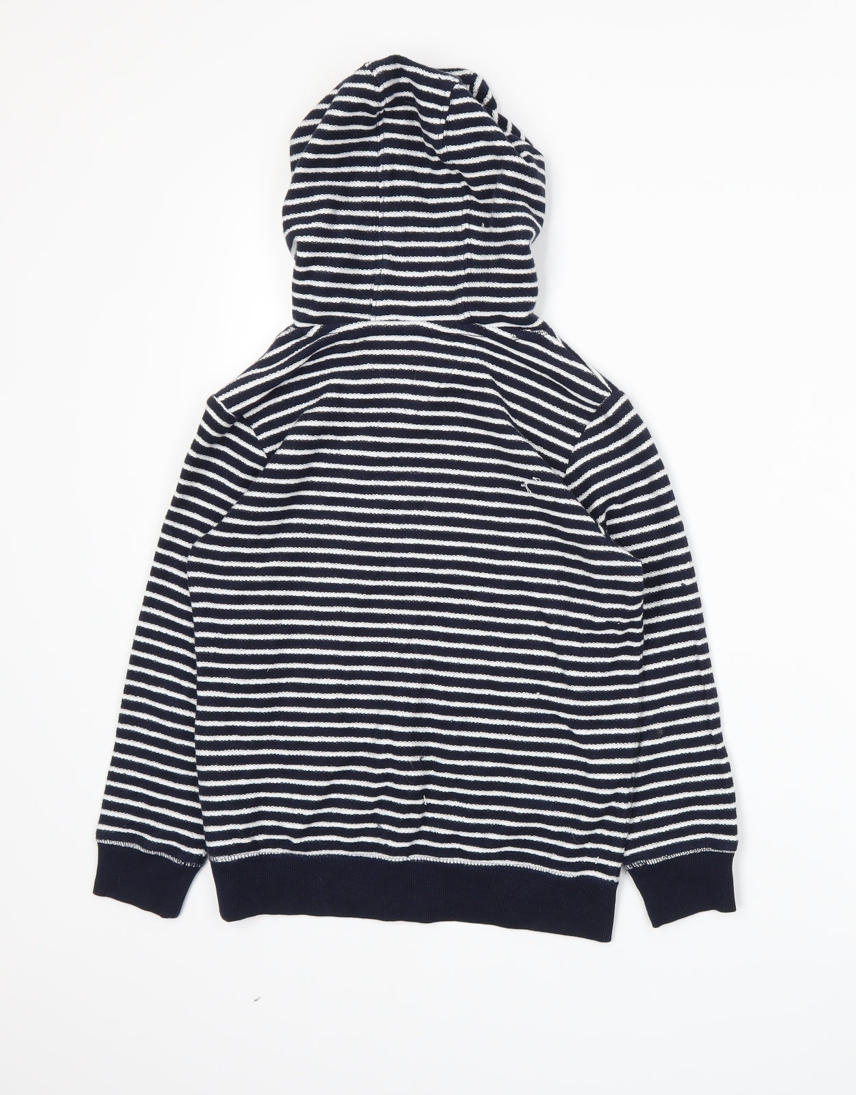 Marks and Spencer Boys Blue Striped  Pullover Hoodie Size 7-8 Years