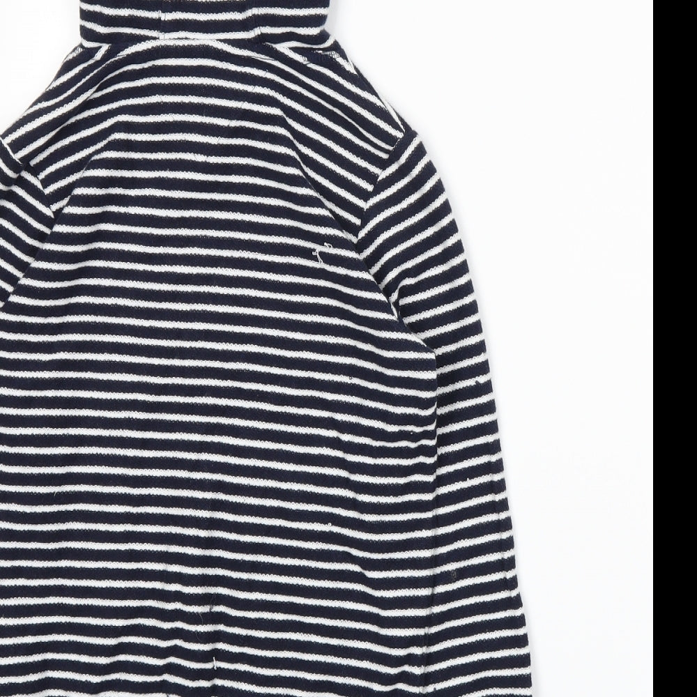 Marks and Spencer Boys Blue Striped  Pullover Hoodie Size 7-8 Years