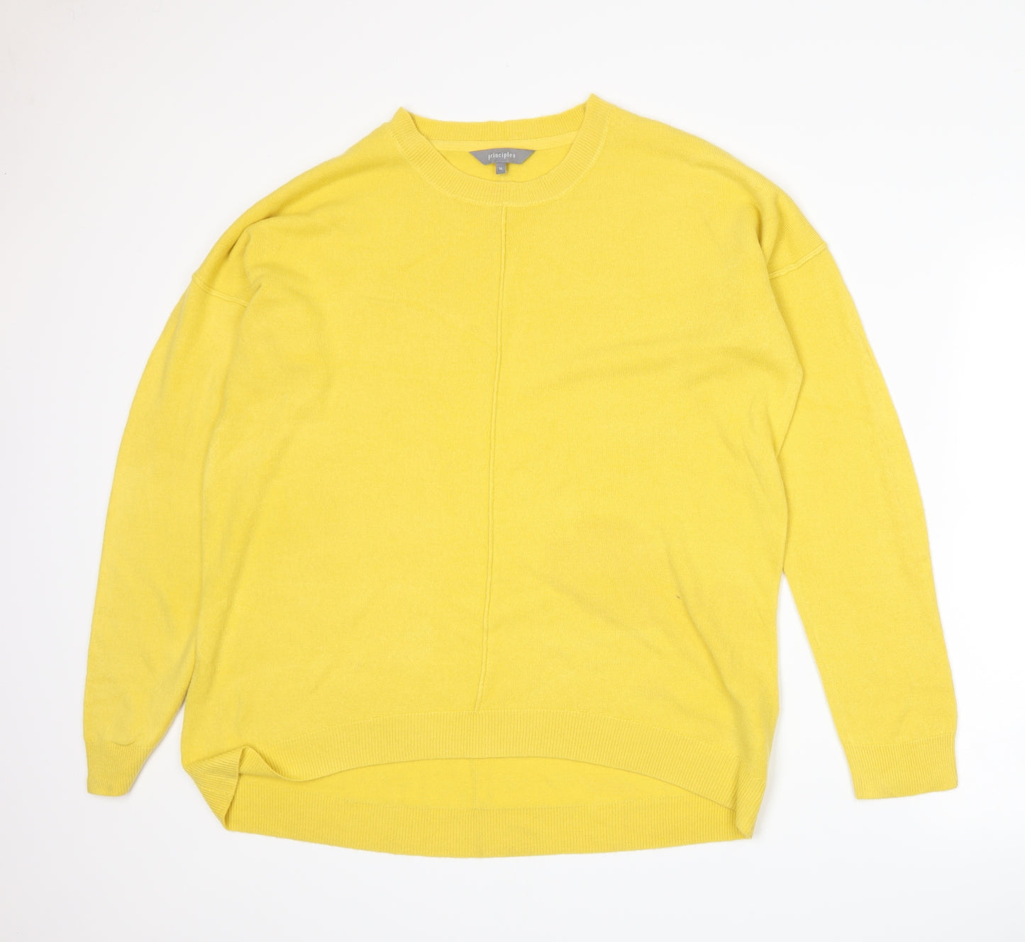 Principles Womens Yellow  Knit Pullover Jumper Size 16