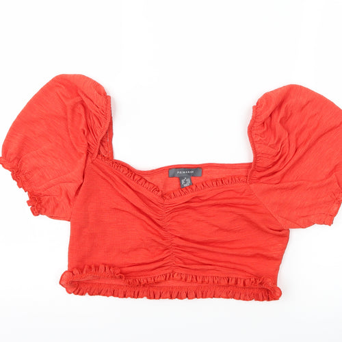 Primark Womens Red   Cropped T-Shirt Size M