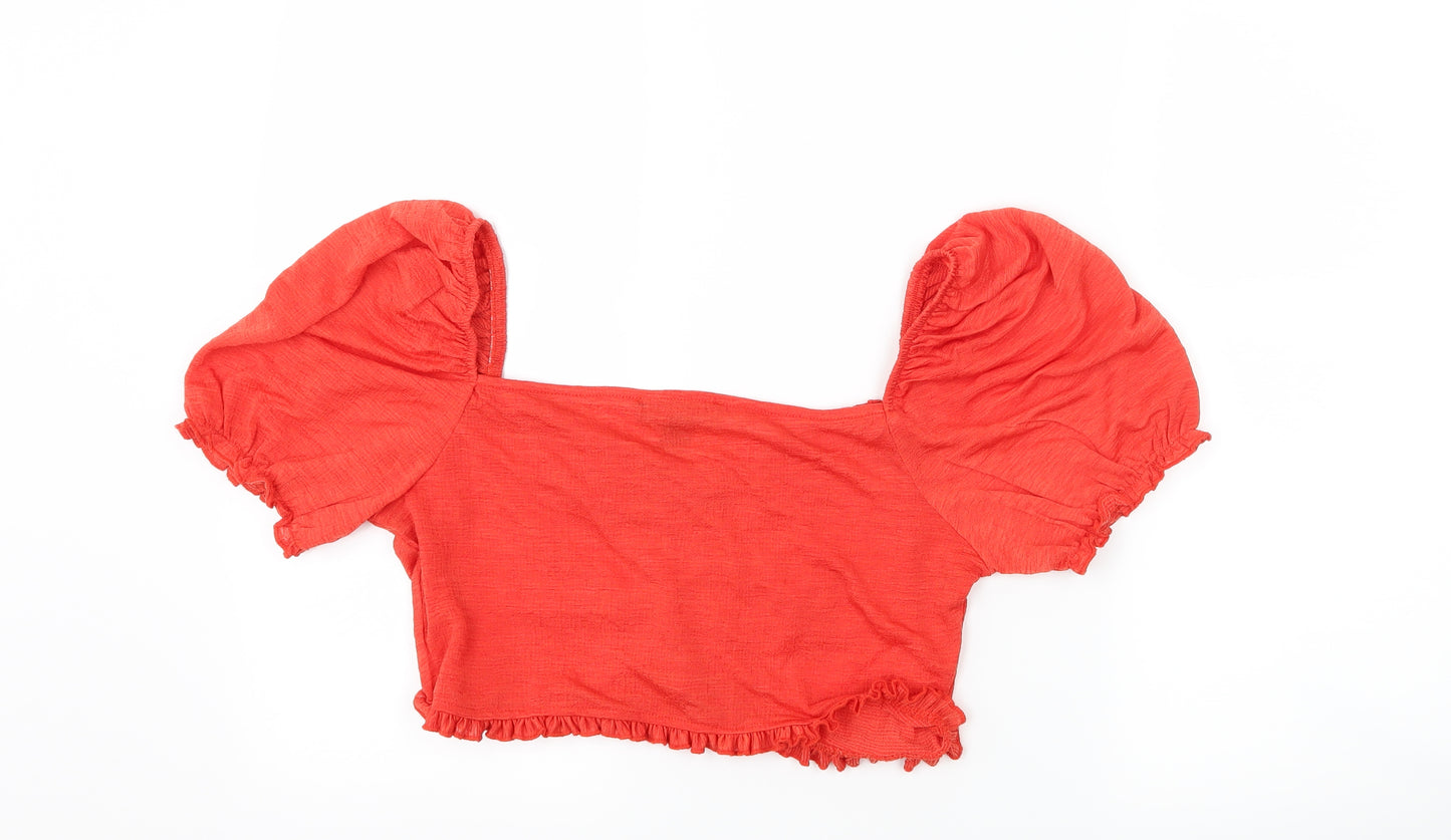 Primark Womens Red   Cropped T-Shirt Size M