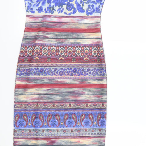 kiah Womens Blue Paisley  Bodycon  Size 8