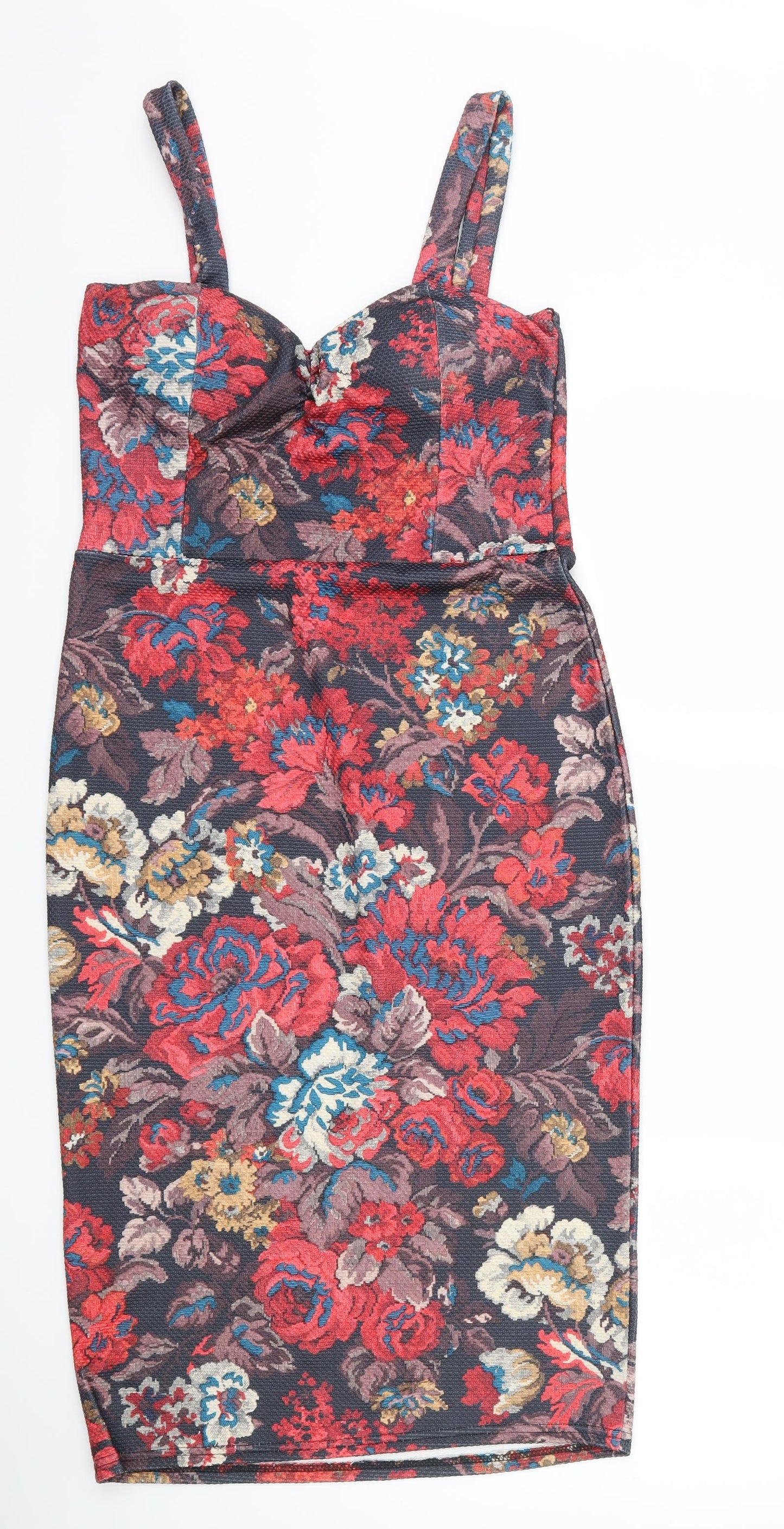 Kiah Womens Red Floral  Bodycon  Size 14