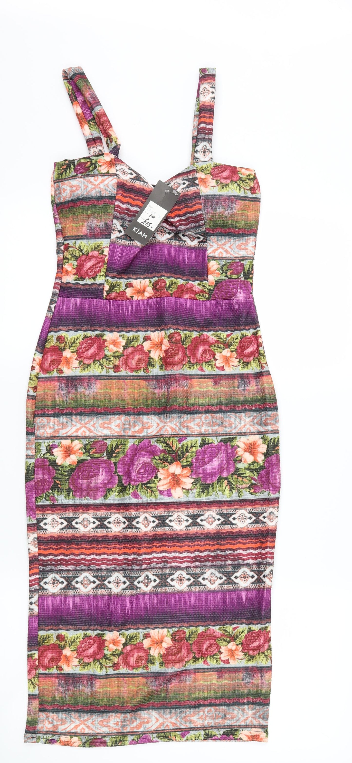 kiah Womens Pink Floral  Bodycon  Size 10