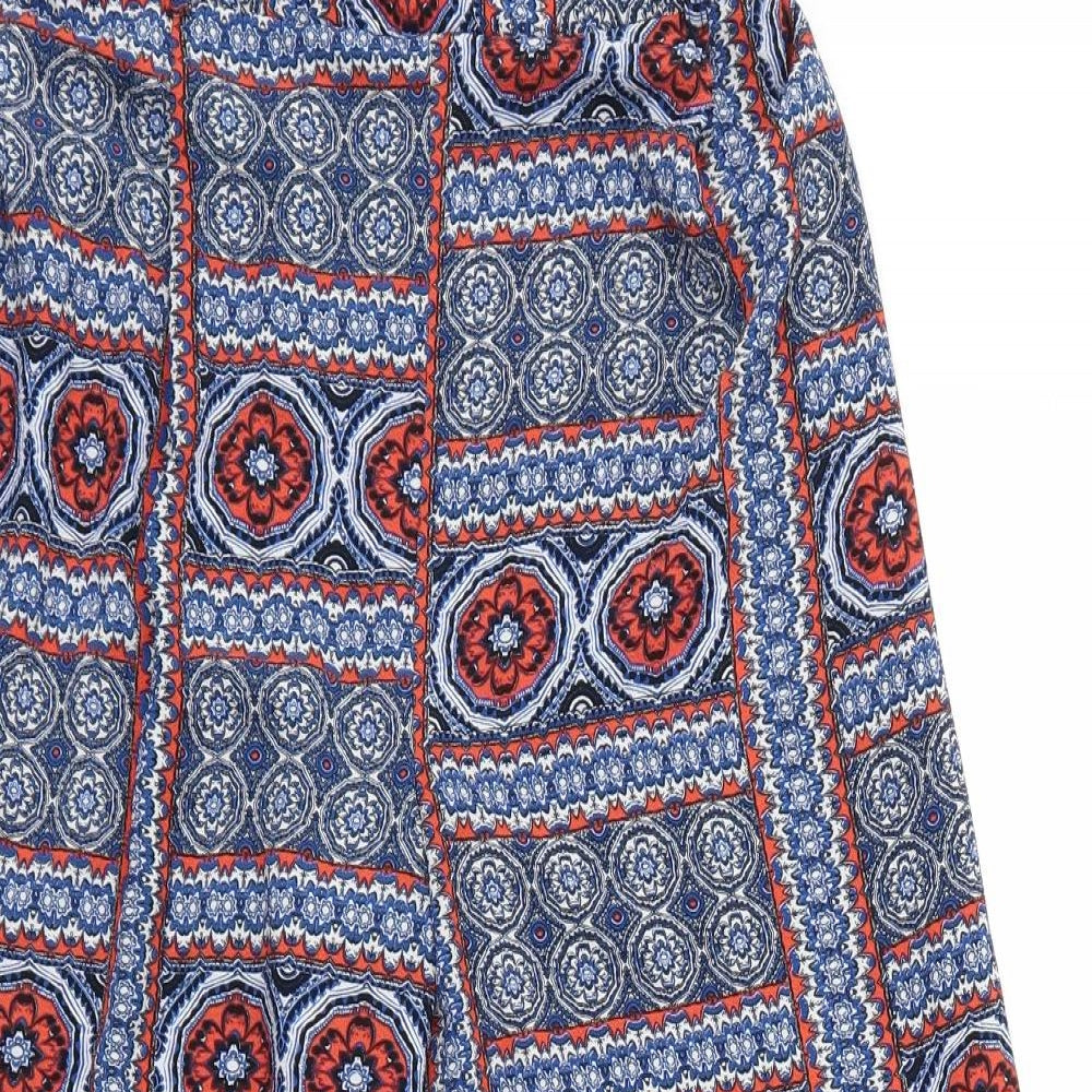 Primark Womens Blue Floral  Trousers  Size 8 L22 in