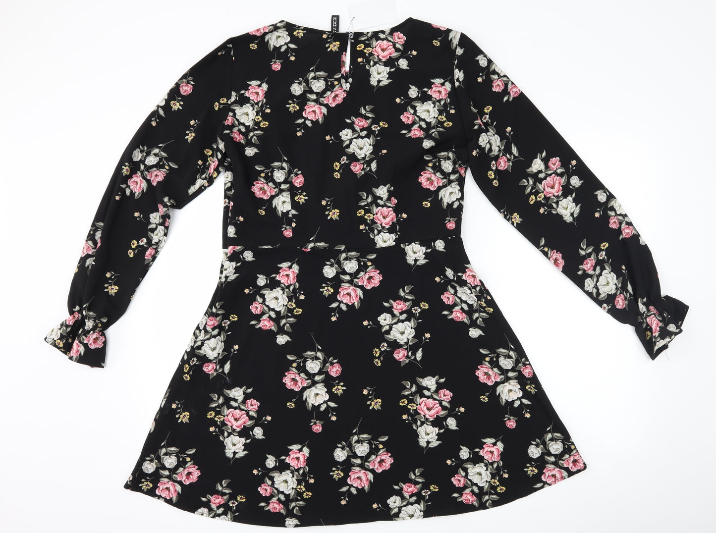 H&M Womens Black Floral  A-Line  Size 14