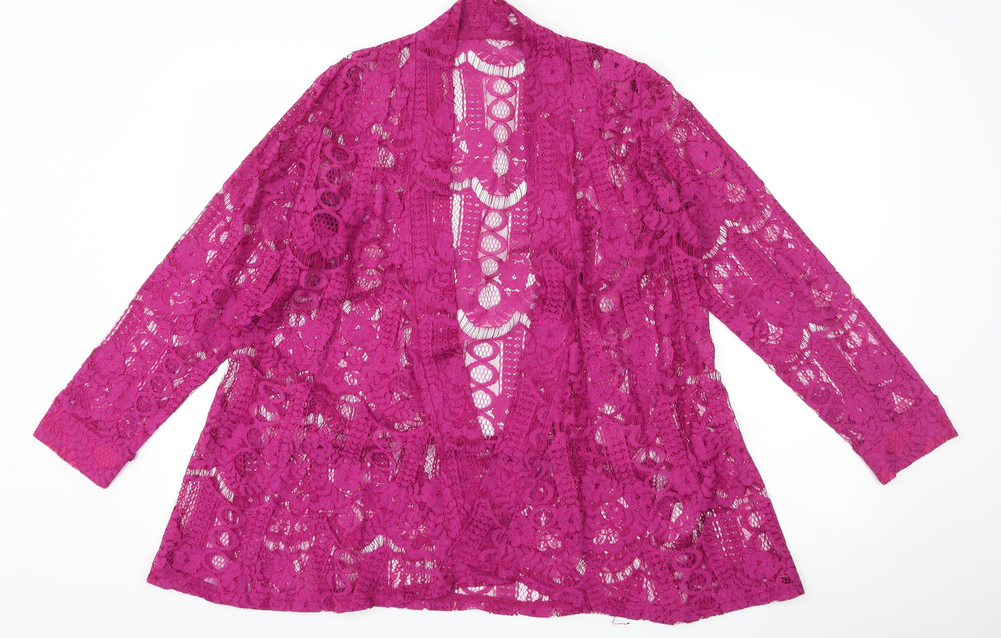 Preworn Womens Pink  Lace Jacket Coatigan Size 10