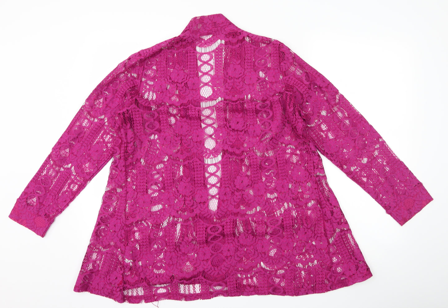 Preworn Womens Pink  Lace Jacket Coatigan Size 10