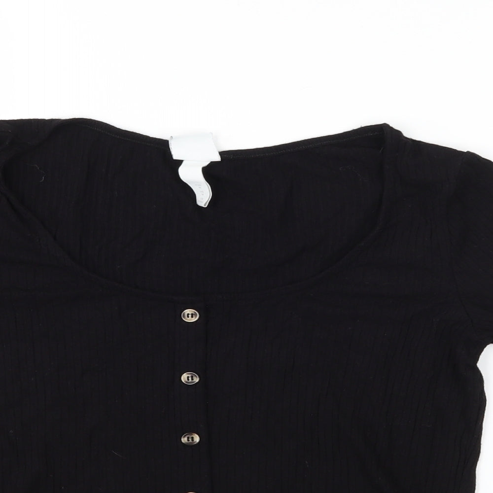 H&M Womens Black   Basic T-Shirt Size M