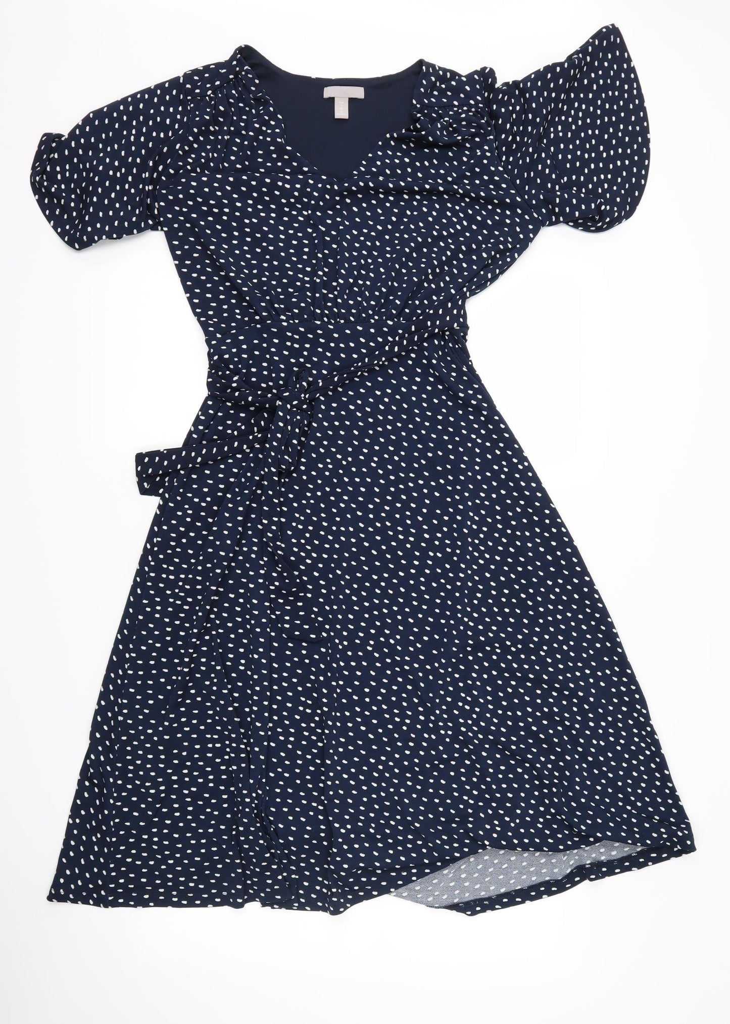 H&M Womens Blue Polka Dot  A-Line  Size S