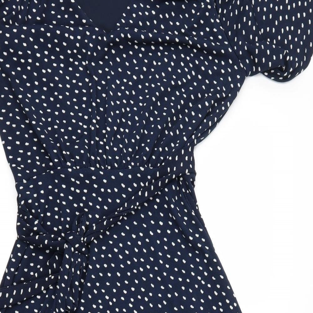 H&M Womens Blue Polka Dot  A-Line  Size S