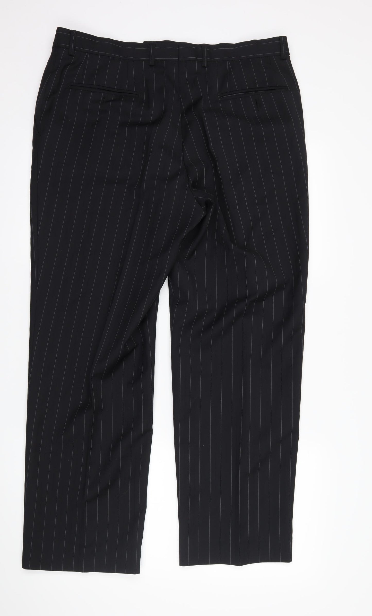 Armando Mens Black Striped  2 Piece Suit Size 36 L29 in