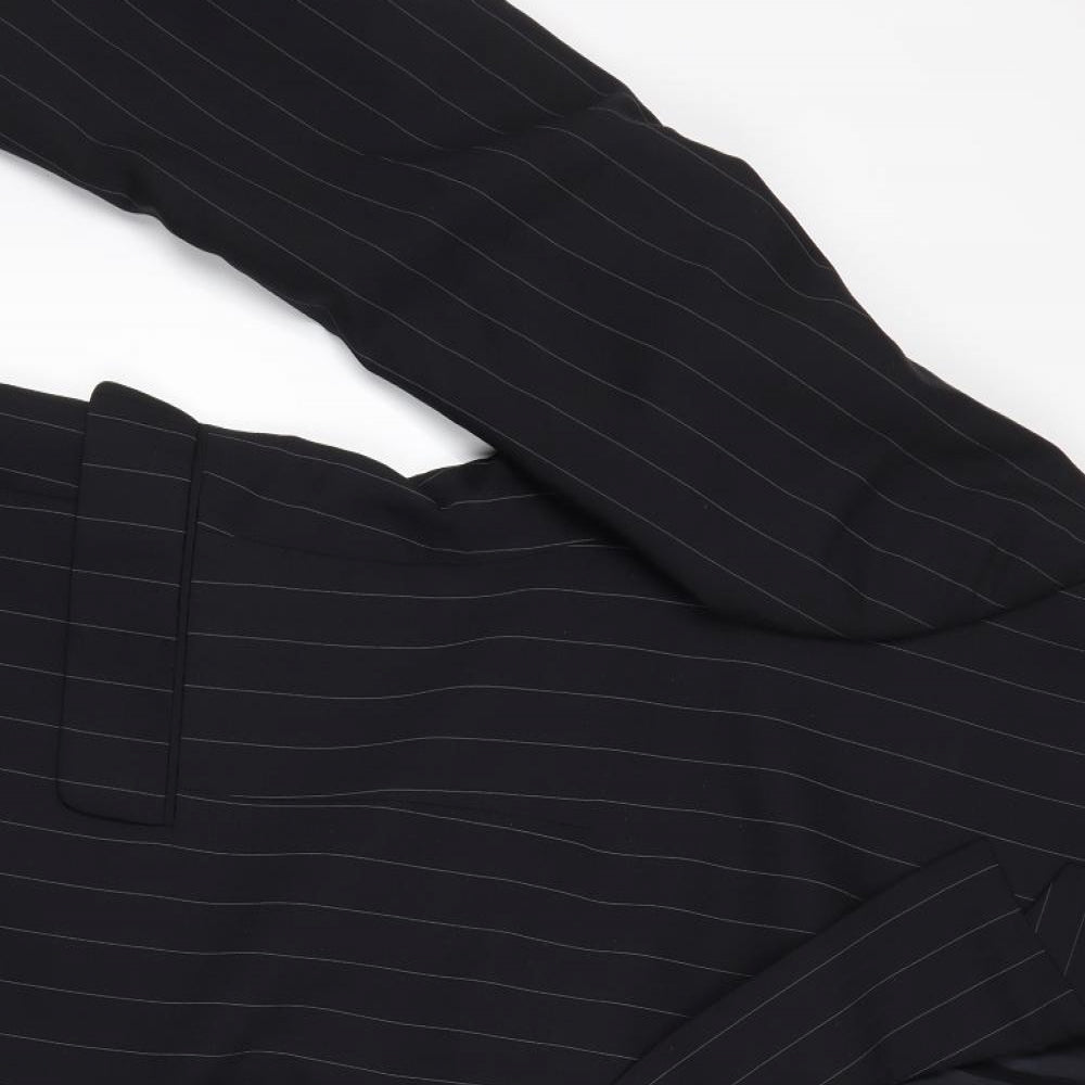 Armando Mens Black Striped  2 Piece Suit Size 36 L29 in