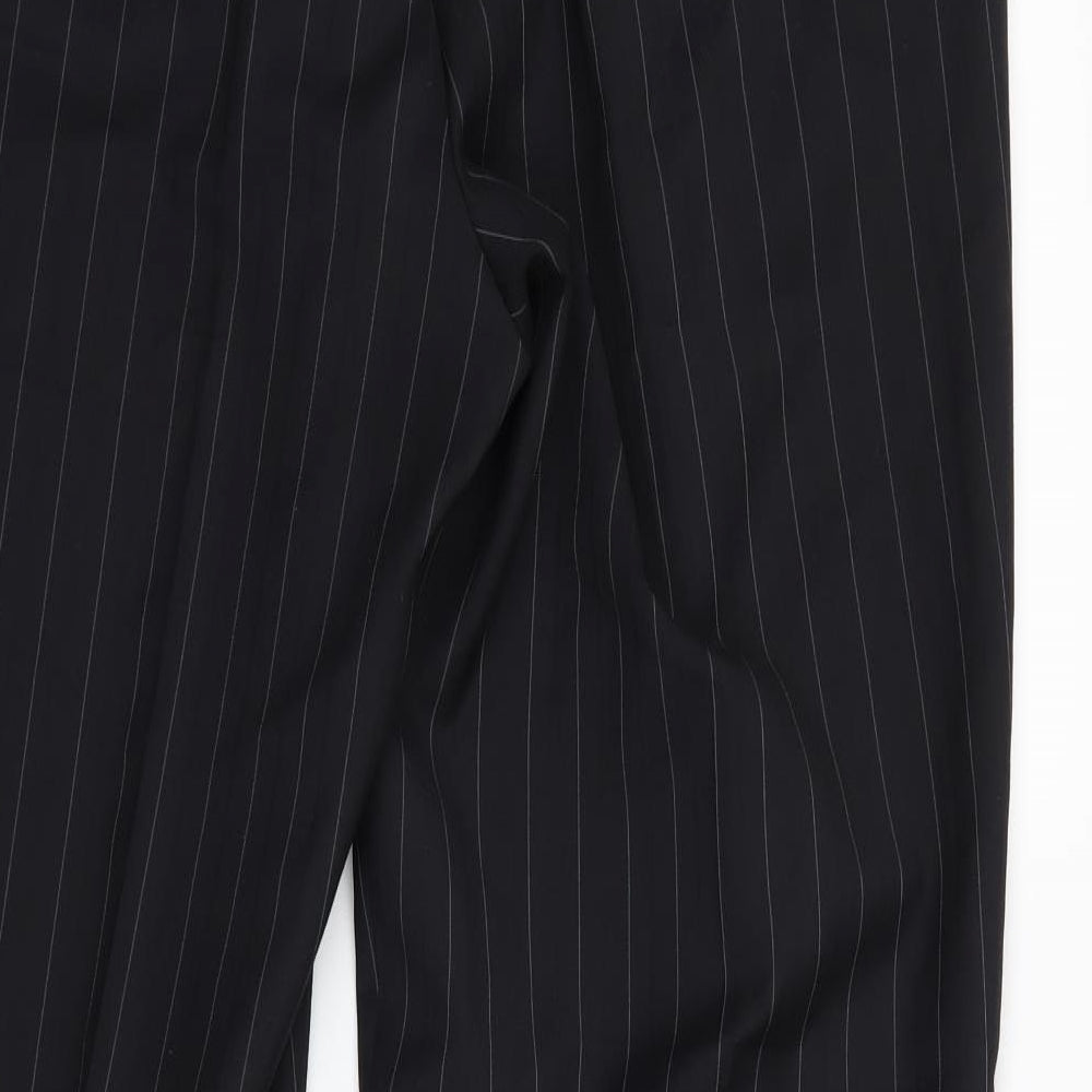 Armando Mens Black Striped  2 Piece Suit Size 36 L29 in