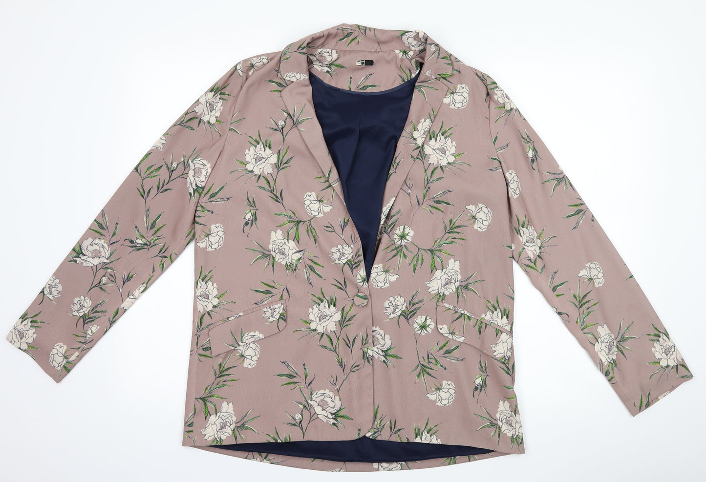 Topshop Womens Brown Floral  Jacket Blazer Size 12