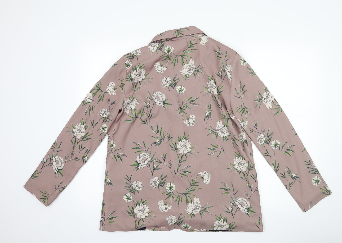 Topshop Womens Brown Floral  Jacket Blazer Size 12