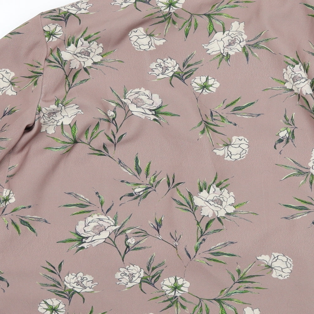 Topshop Womens Brown Floral  Jacket Blazer Size 12