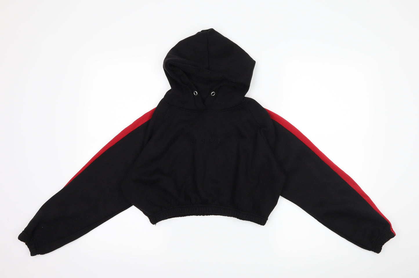 Boohoo Womens Black   Pullover Hoodie Size 10  - cropped