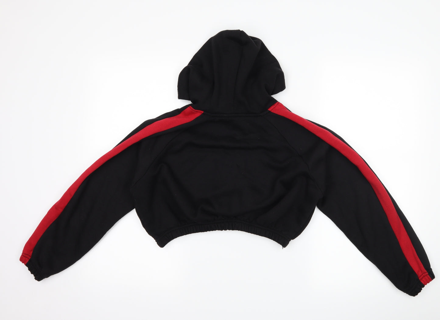 Boohoo Womens Black   Pullover Hoodie Size 10  - cropped