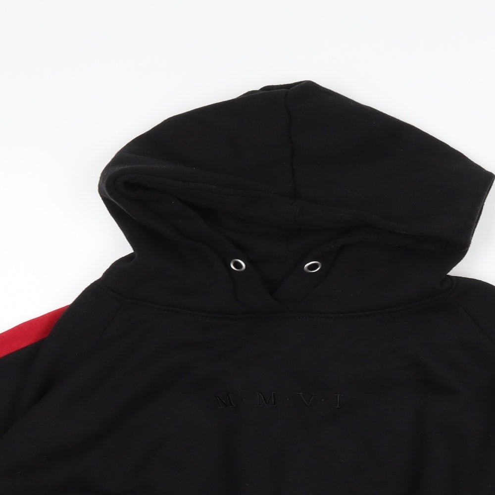 Boohoo Womens Black   Pullover Hoodie Size 10  - cropped