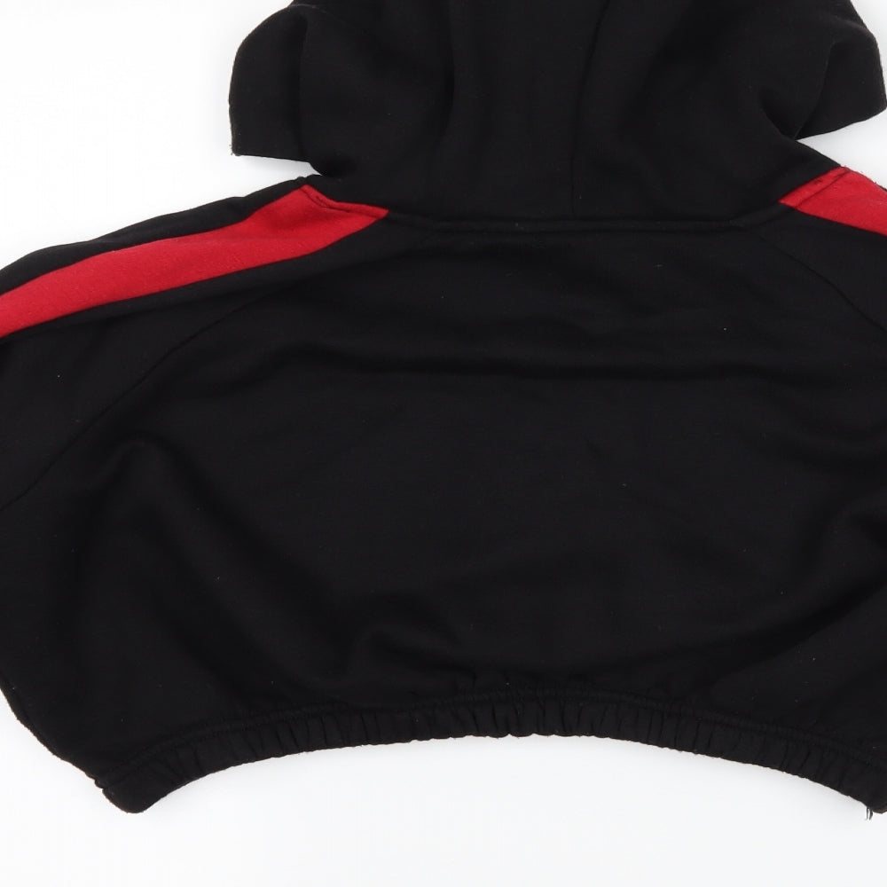 Boohoo Womens Black   Pullover Hoodie Size 10  - cropped