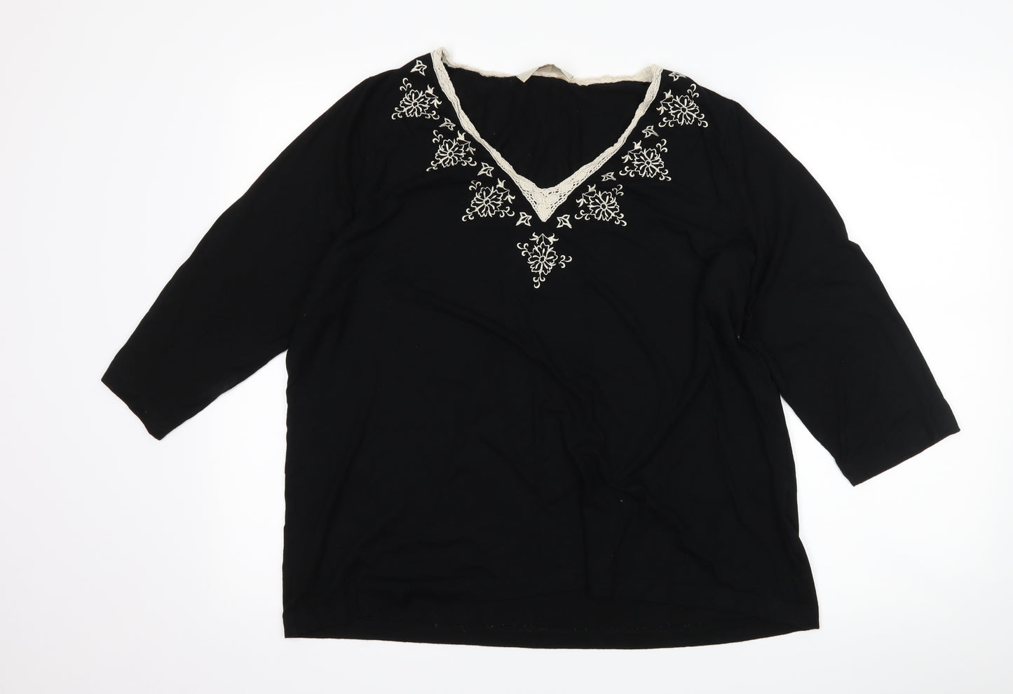 Ann Harvey Womens Black   Basic T-Shirt Size 22