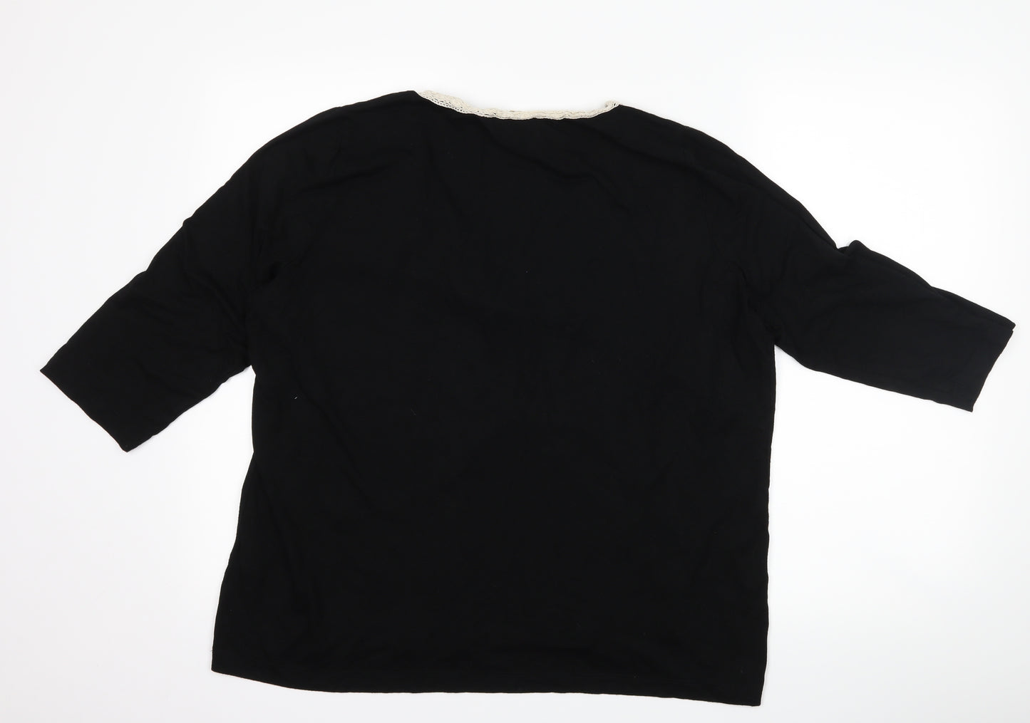 Ann Harvey Womens Black   Basic T-Shirt Size 22