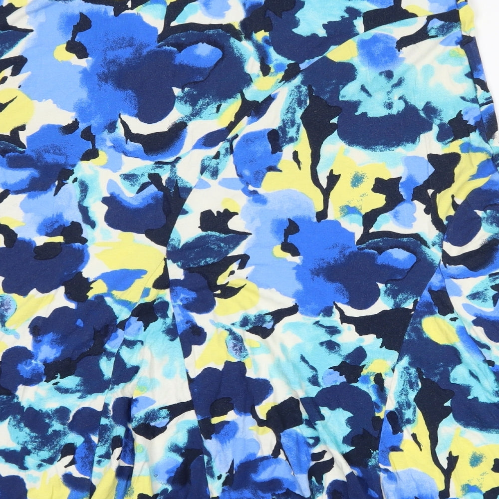 Soon Womens Blue Floral  Maxi Skirt Size 16