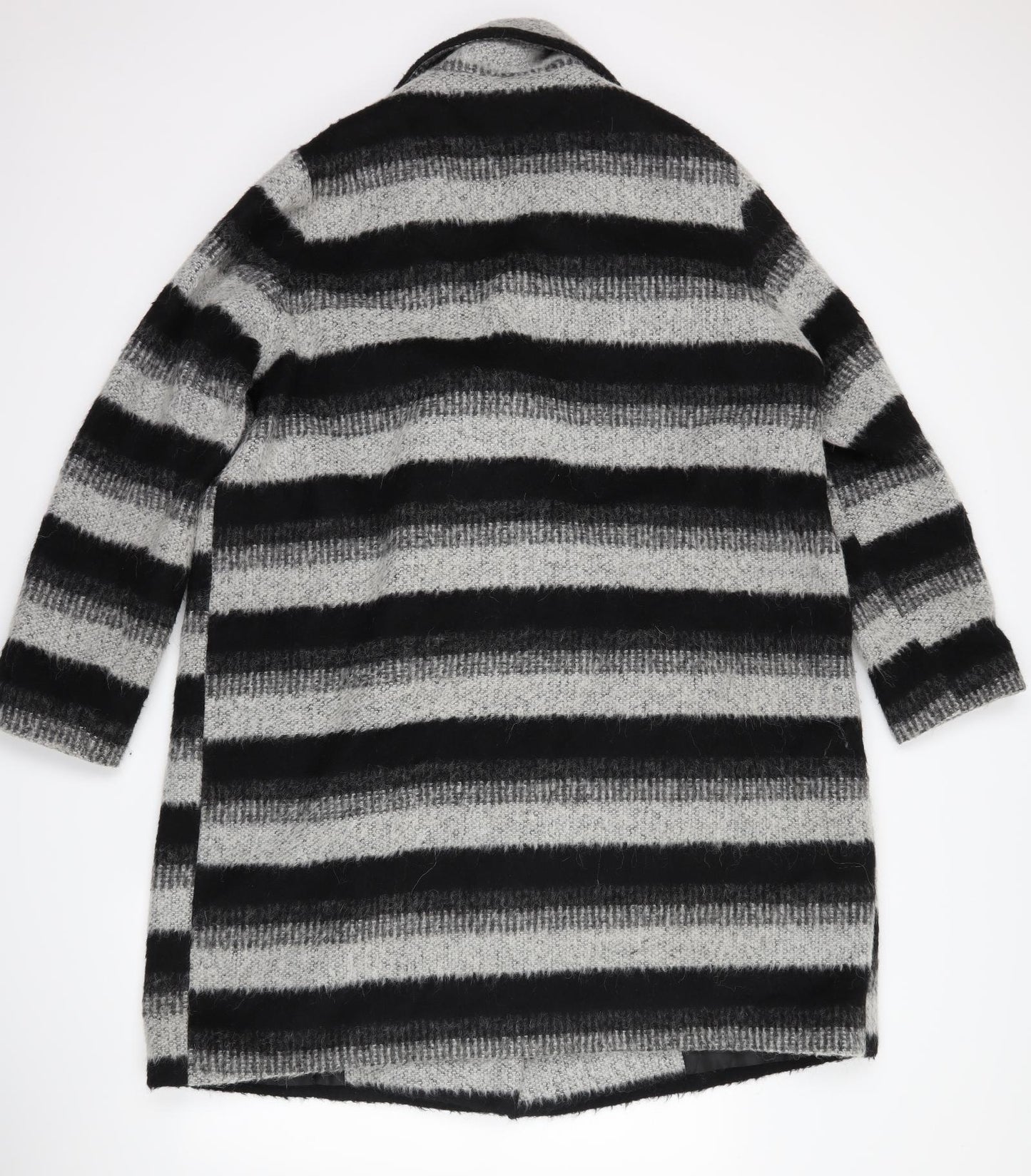 Very Womens Black Striped  Overcoat Coat Size 18