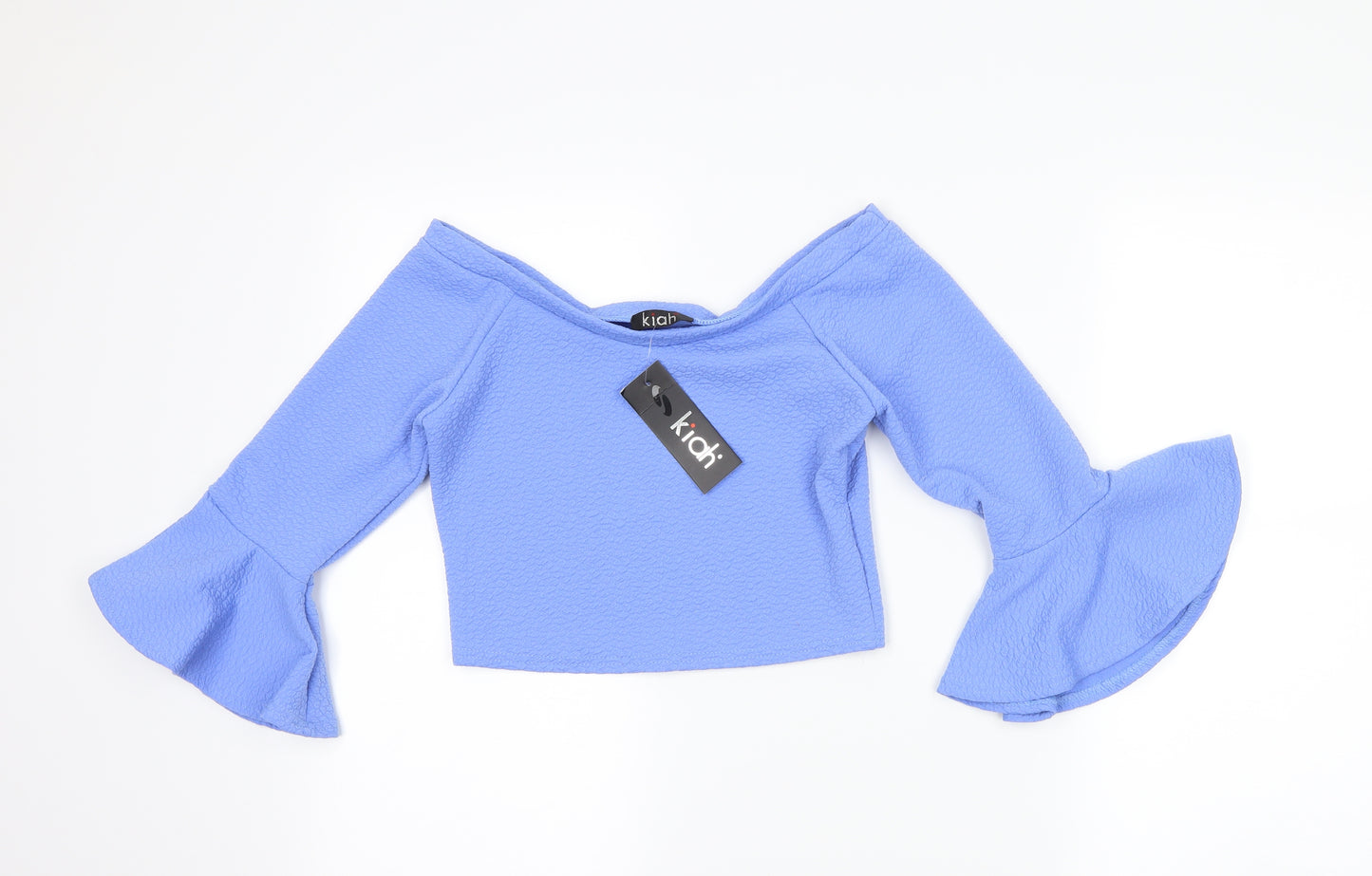Kiah Womens Blue   Cropped T-Shirt Size 10