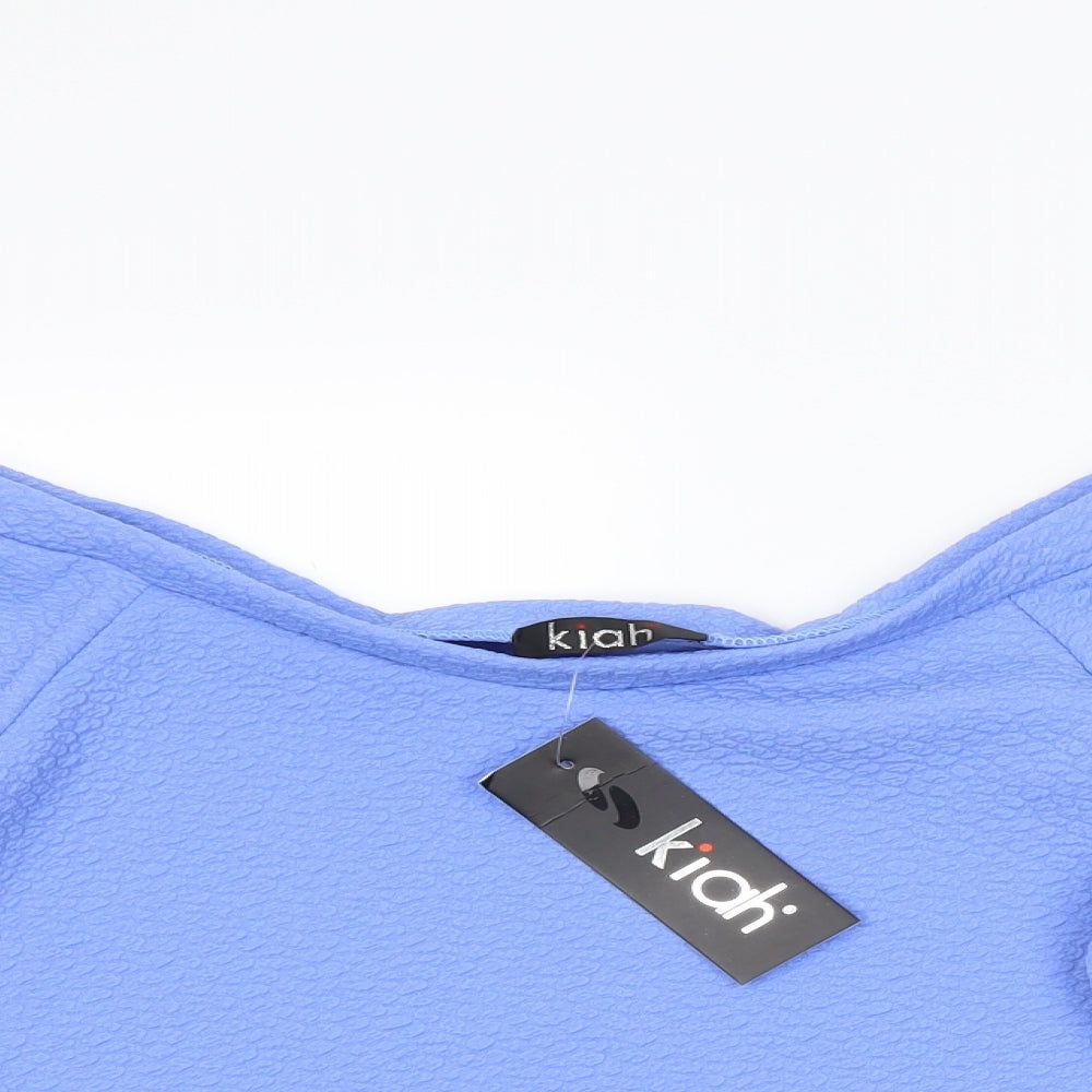 Kiah Womens Blue   Cropped T-Shirt Size 10