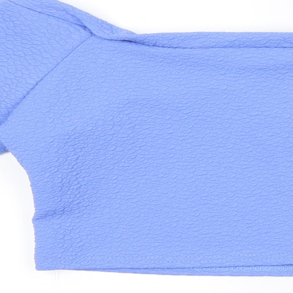 Kiah Womens Blue   Cropped T-Shirt Size 10