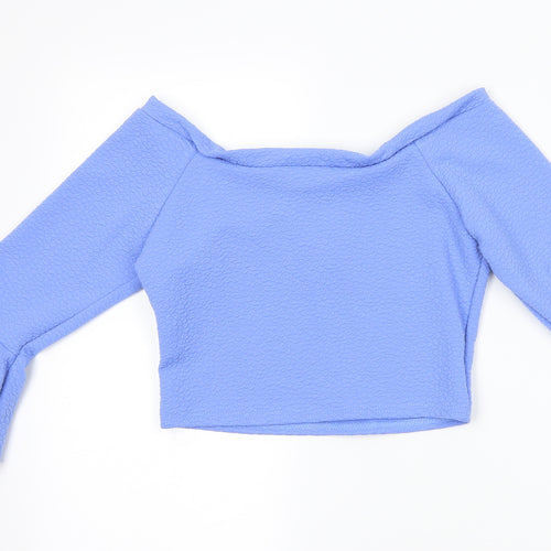 Kiah Womens Blue   Cropped T-Shirt Size 12
