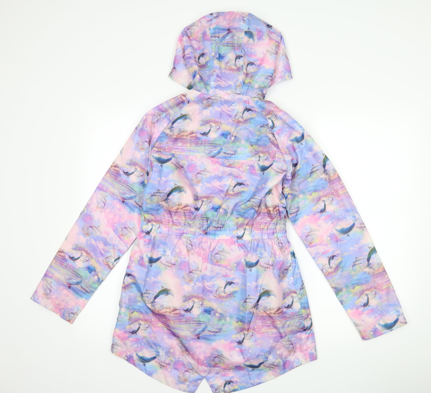 TU Girls Purple   Rain Coat Coat Size 11-12 Years  - dolphin