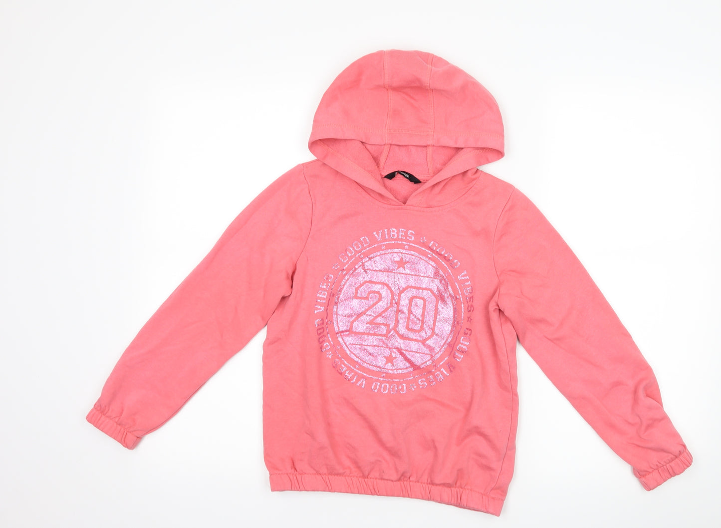 George Girls Pink   Pullover Hoodie Size 9-10 Years  - graphic