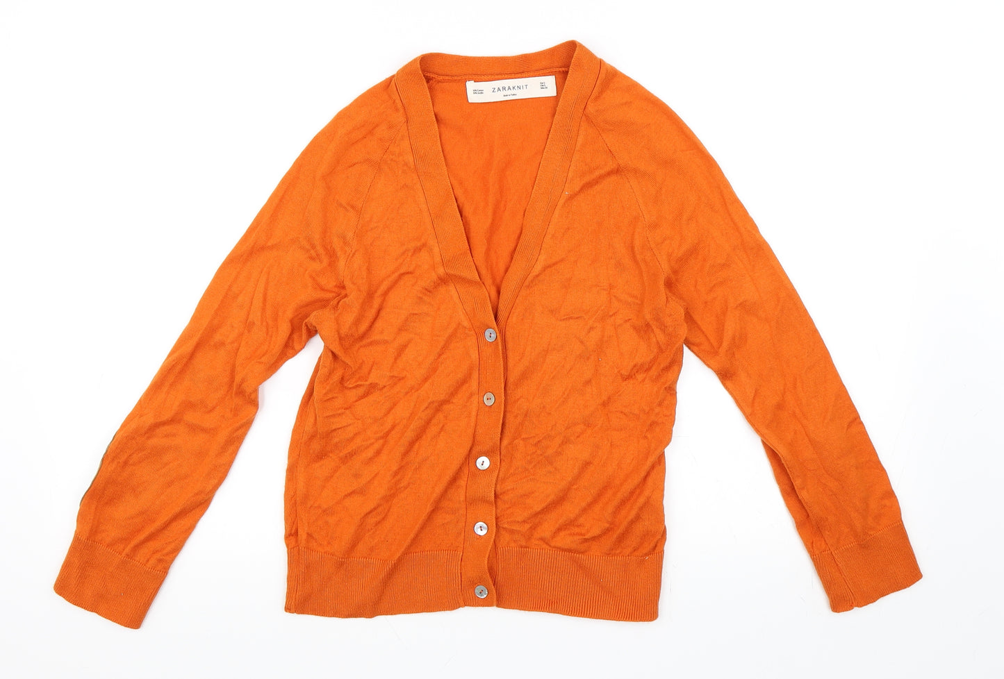 Zara Womens Orange   Cardigan Jumper Size L