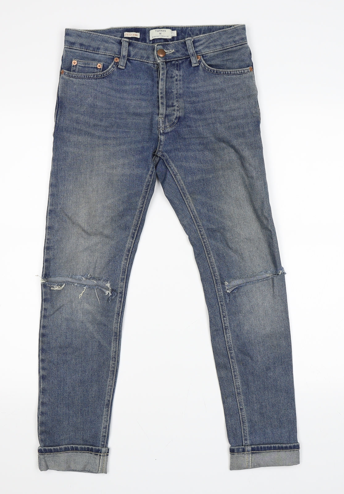 Topman Mens Blue   Skinny Jeans Size 28 L25 in