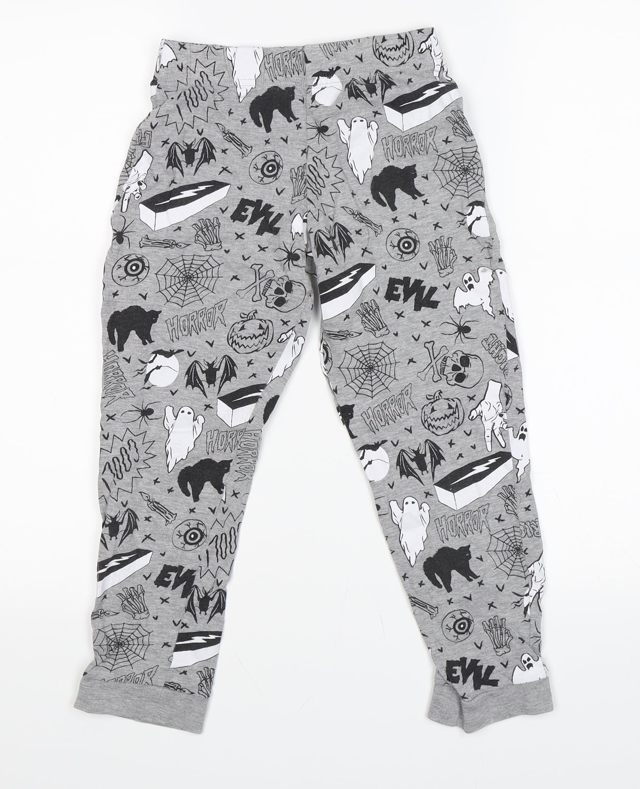 Marks and Spencer Boys Grey Solid   Lounge Pants Size 8-9 Years  - Halloween