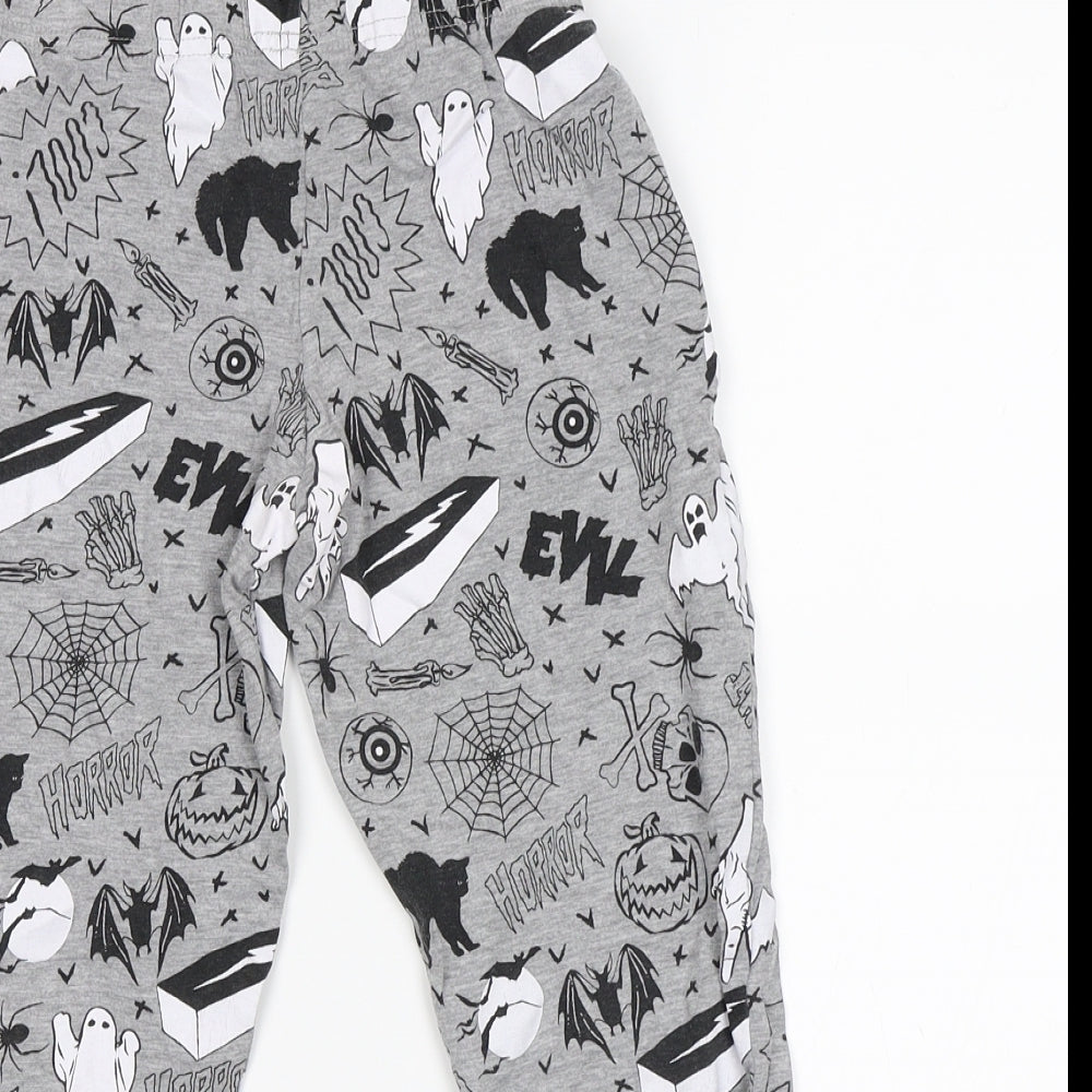 Marks and Spencer Boys Grey Solid   Lounge Pants Size 8-9 Years  - Halloween