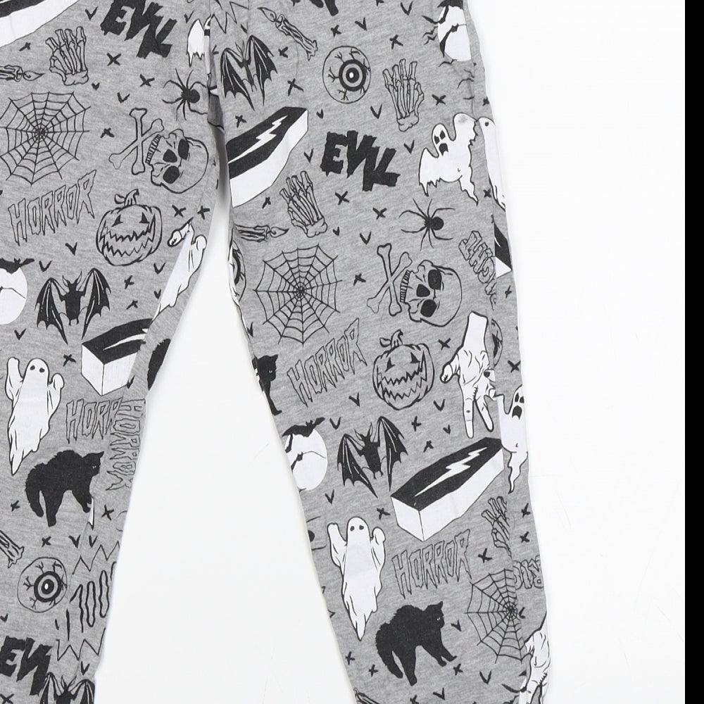Marks and Spencer Boys Grey Solid   Lounge Pants Size 8-9 Years  - Halloween