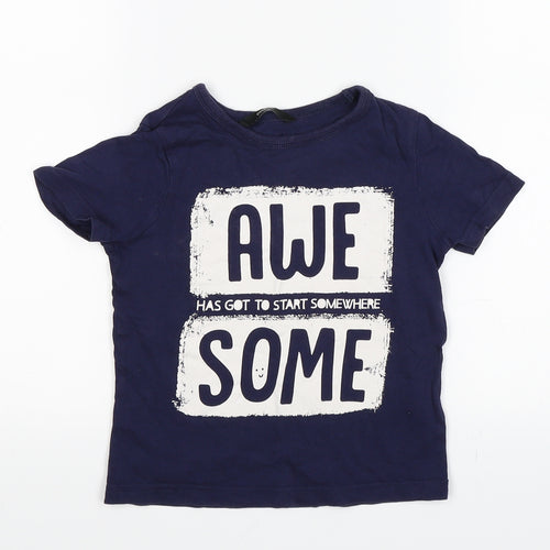 George Boys Blue   Basic T-Shirt Size 2-3 Years