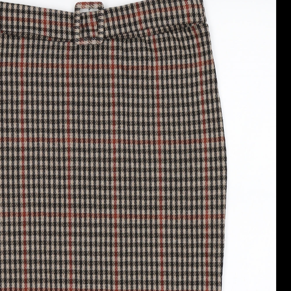 George Womens Brown Check  A-Line Skirt Size 12