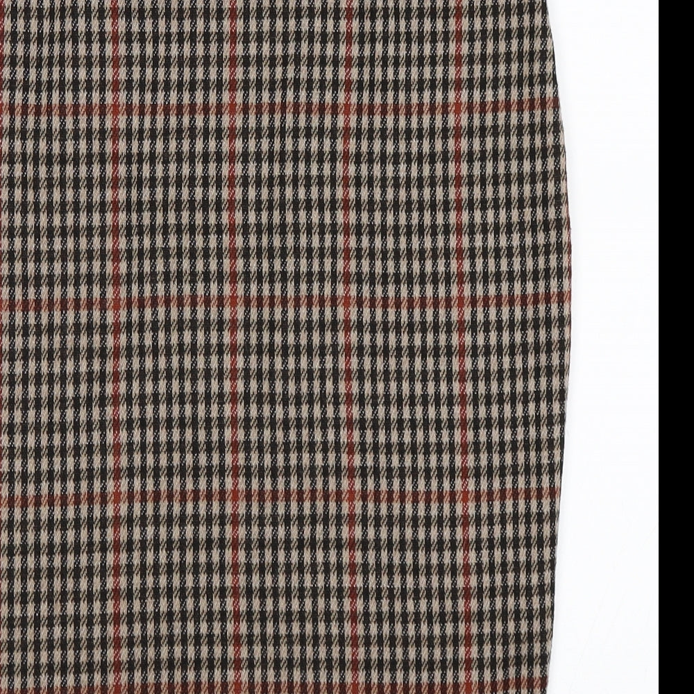George Womens Brown Check  A-Line Skirt Size 12