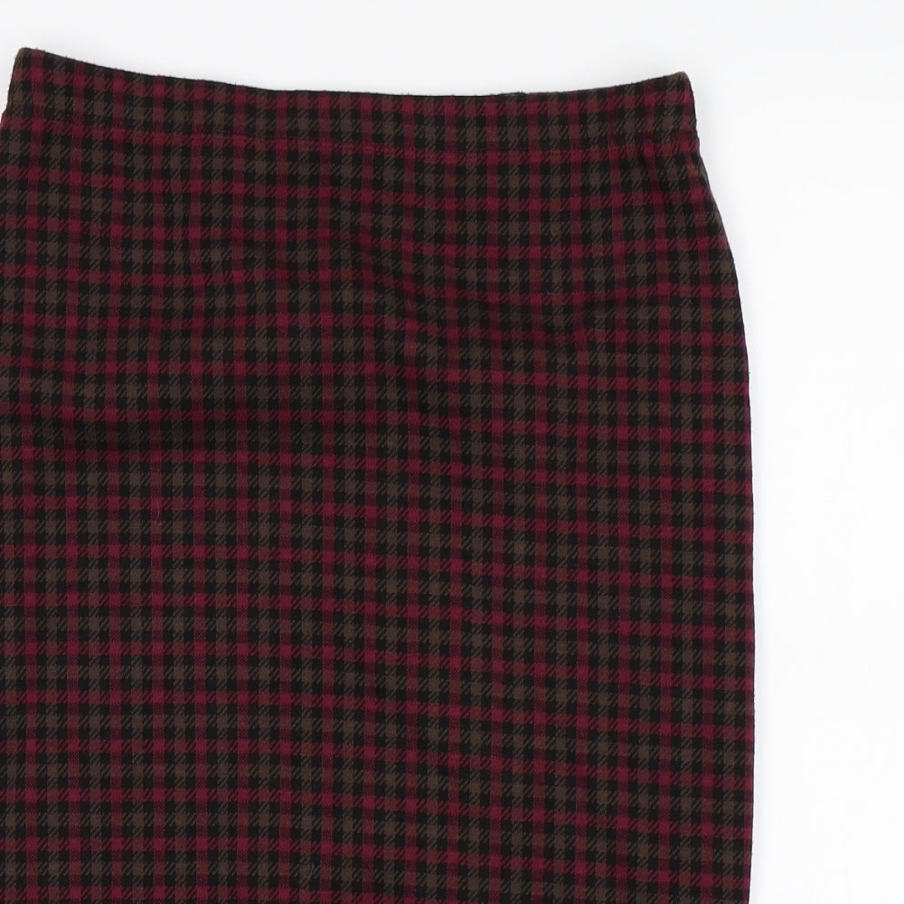 TU Womens Blue Houndstooth  A-Line Skirt Size 10