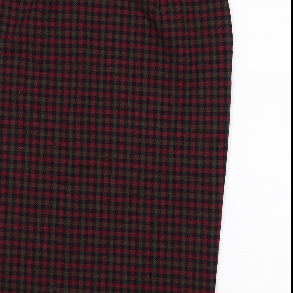 TU Womens Blue Houndstooth  A-Line Skirt Size 10