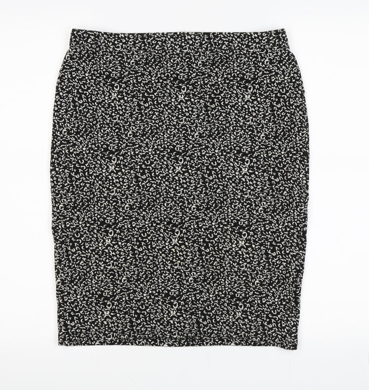 Papaya Womens Black Floral  A-Line Skirt Size 12