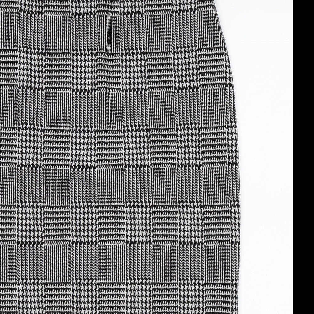 Papaya Womens Black Houndstooth  A-Line Skirt Size 12